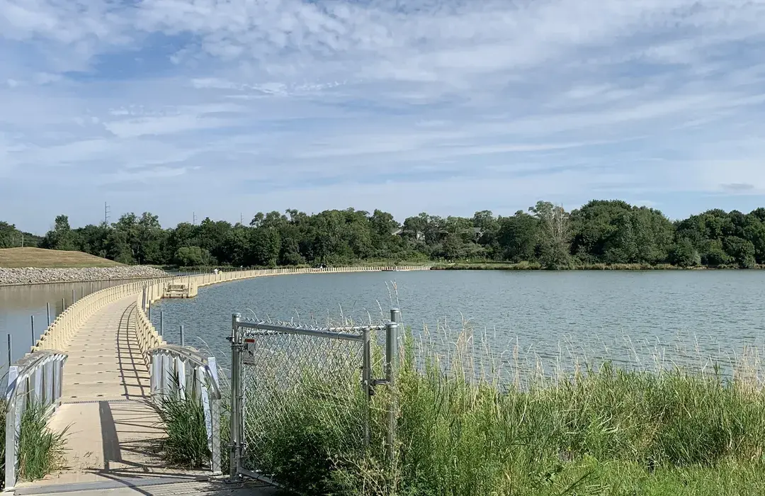 Boardwalk and water at Standing Bear Lake